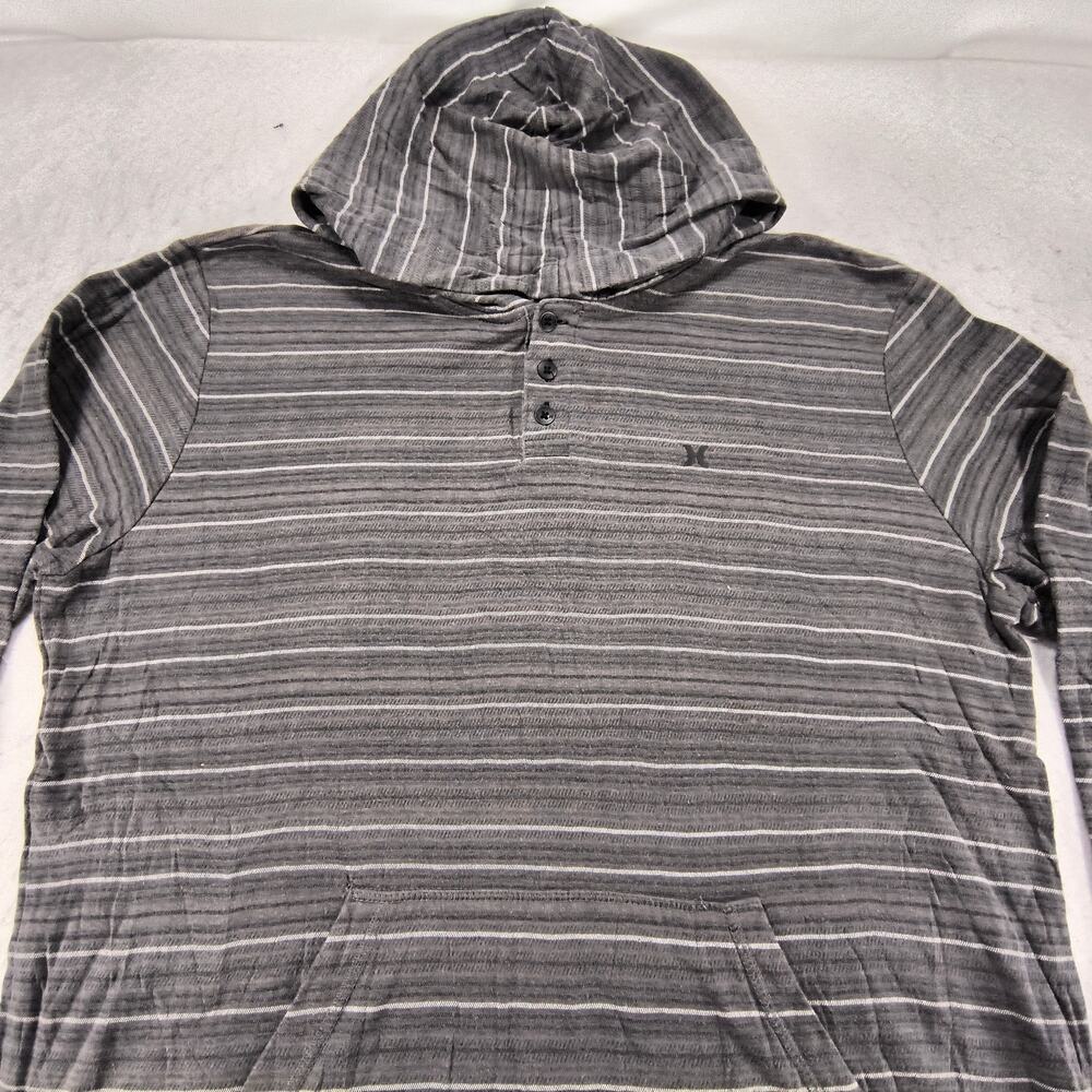 Hurley Casual Long Sleeve Hoodie Mens Size Large L Gray Black